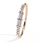 Baguette and Round Diamond Ring – Lab Grown Half Eternity Stackable Pavé Wedding Promise Ring – Lustraa’s Eternity Ring