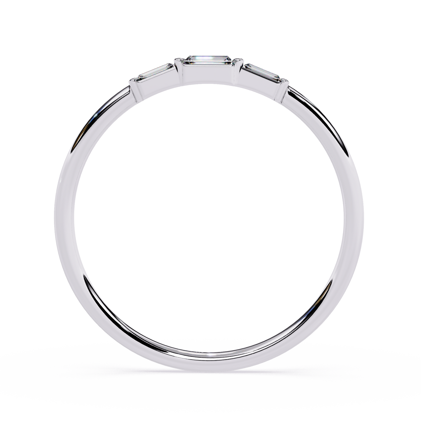 Triple Row Baguette Diamond Ring| Lab Grown Diamond Geometric Ring | Minimalist Stackable Band | Dainty Promise Ring -Lustraa’s