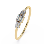 Triple Row Diamond Ring – Lab Grown Baguette Geometric Minimalist Stackable Promise Band - Lustraa’s Stackable Ring