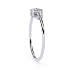 Princess Cut Diamond Ring – Lab Grown Baguette Side Stones Minimalist Engagement Promise Ring – Lustraa’s Minimalist Ring