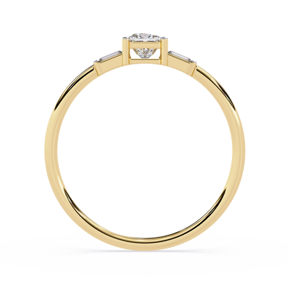 Princess Cut Diamond Ring with Baguette Side Stones | Lab Grown Diamond Engagement Ring | Minimalist Promise Ring – Lustraa’s Minimalist Ring