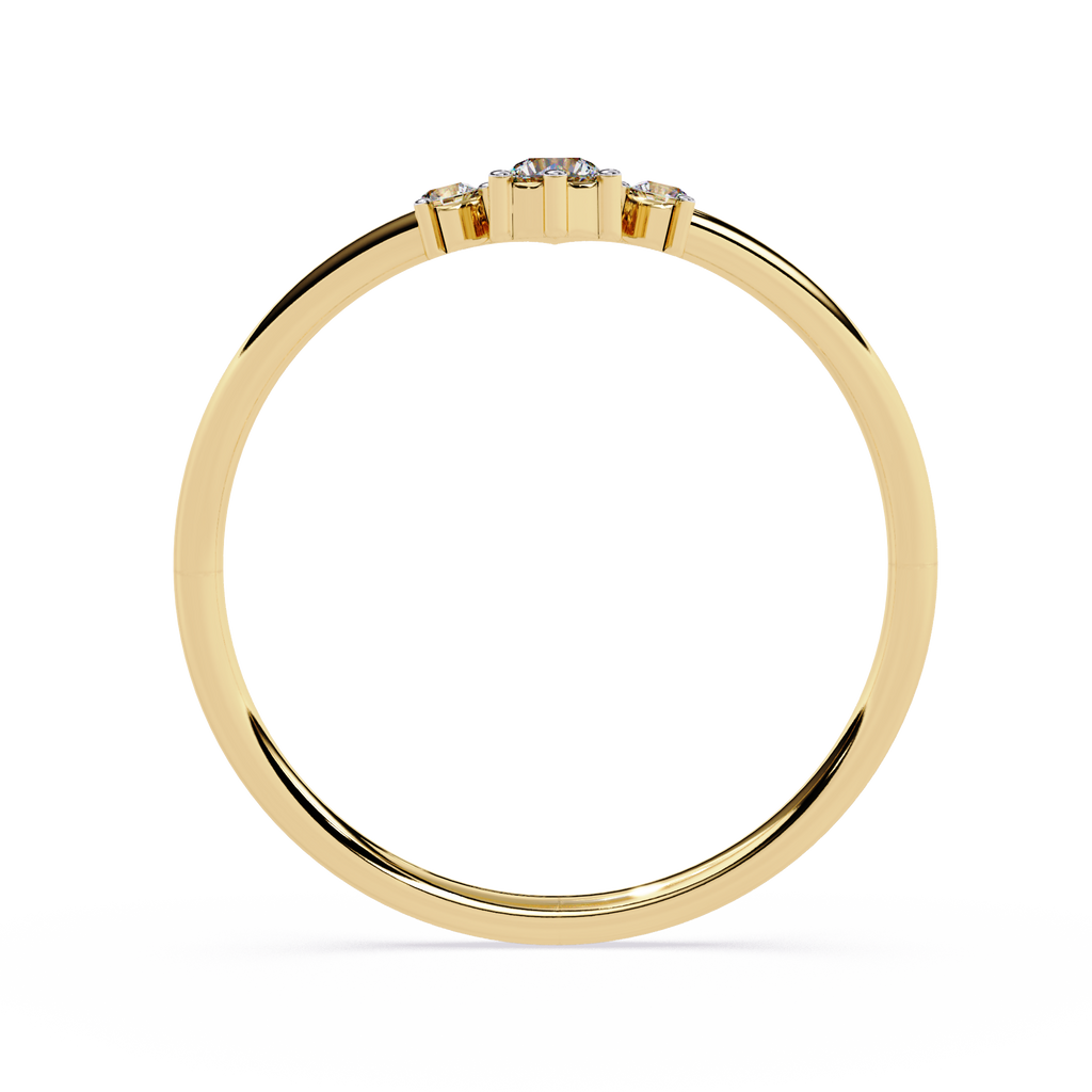 Crown Diamond Ring – Lab Grown Cluster Minimalist Gold Promise Ring – Lustraa’s Minimalist Ring