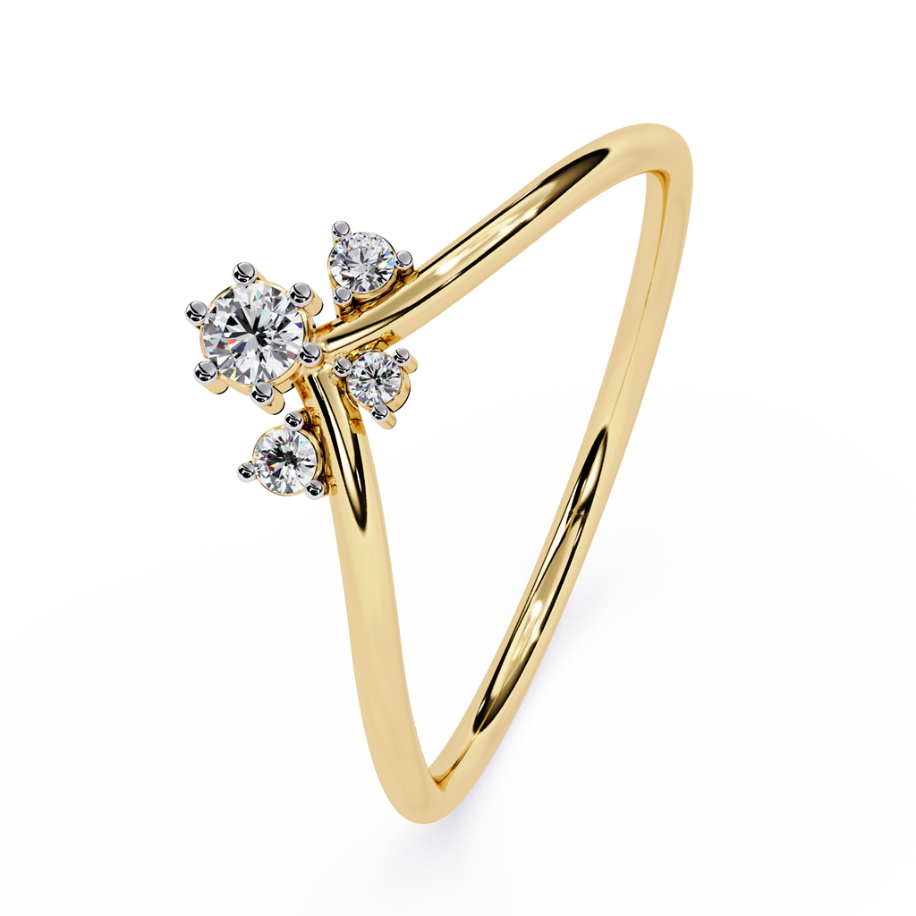 Crown Diamond Ring – Lab Grown Cluster Minimalist Gold Promise Ring – Lustraa’s Minimalist Ring