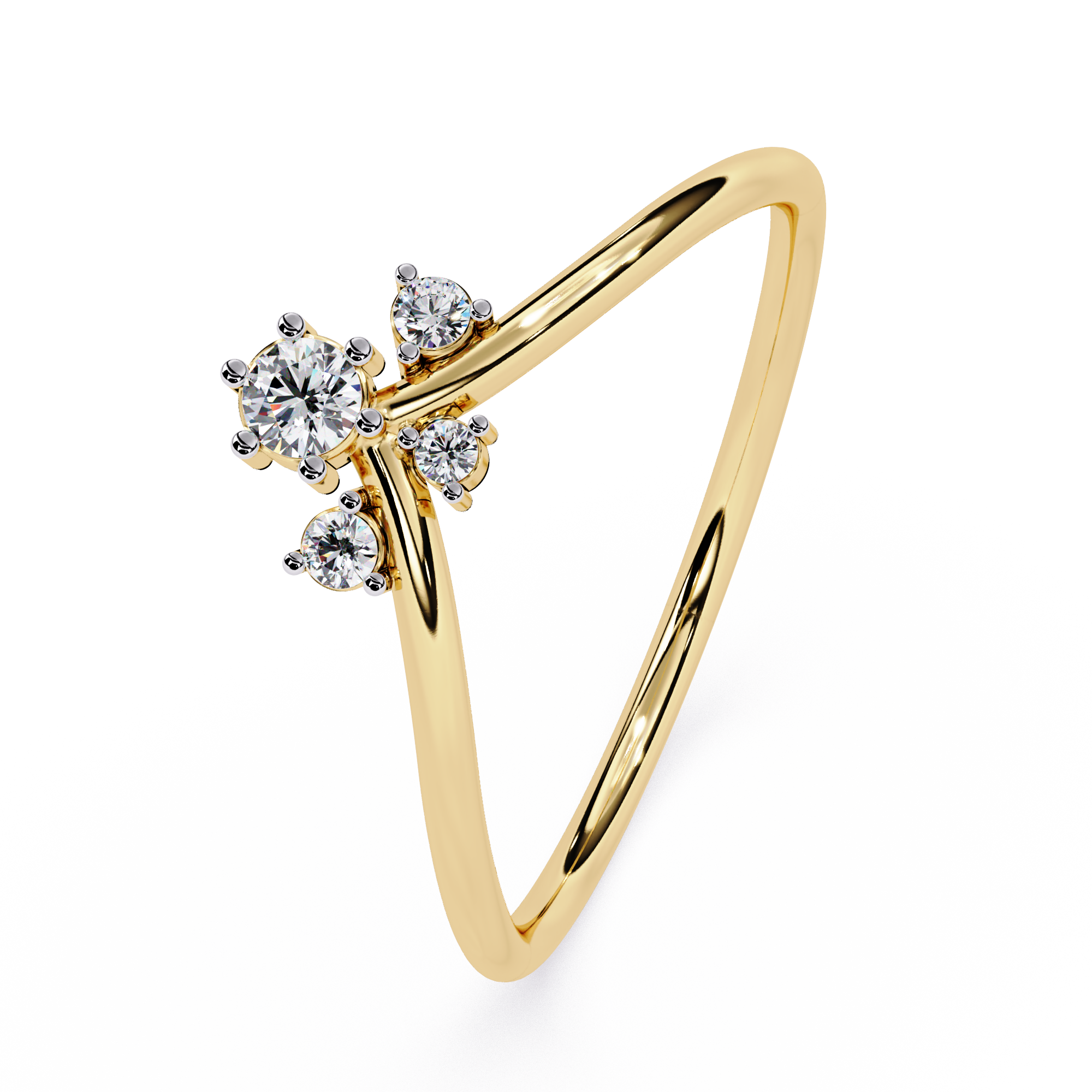 Crown Diamond Ring – Lab Grown Cluster Minimalist Gold Promise Ring – Lustraa’s Minimalist Ring