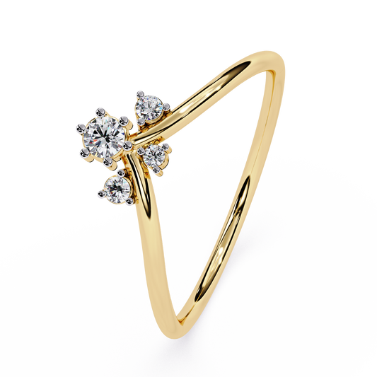 Crown-Inspired Diamond Ring | Lab Grown Cluster Ring | Minimalist Promise Ring – Lustraa’s Minimalist Ring