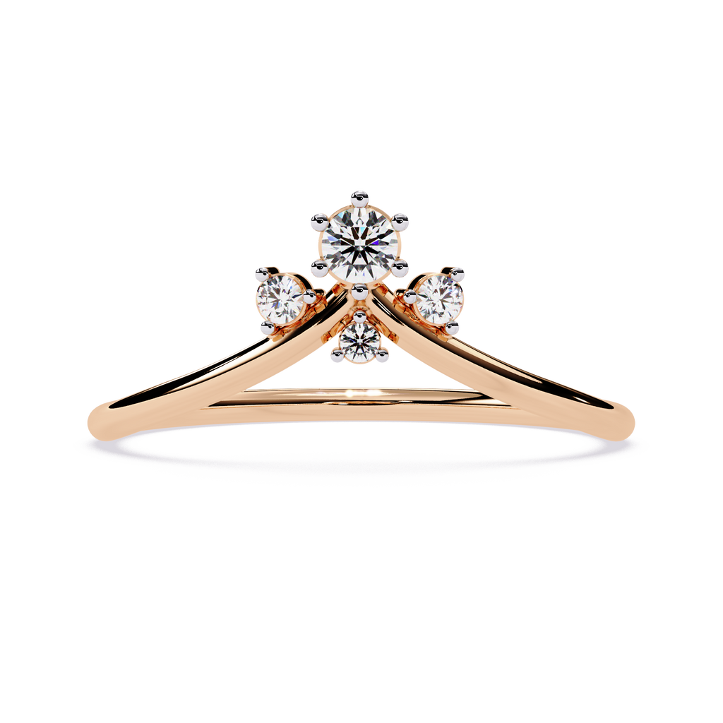 Crown Diamond Ring – Lab Grown Cluster Minimalist Gold Promise Ring – Lustraa’s Minimalist Ring