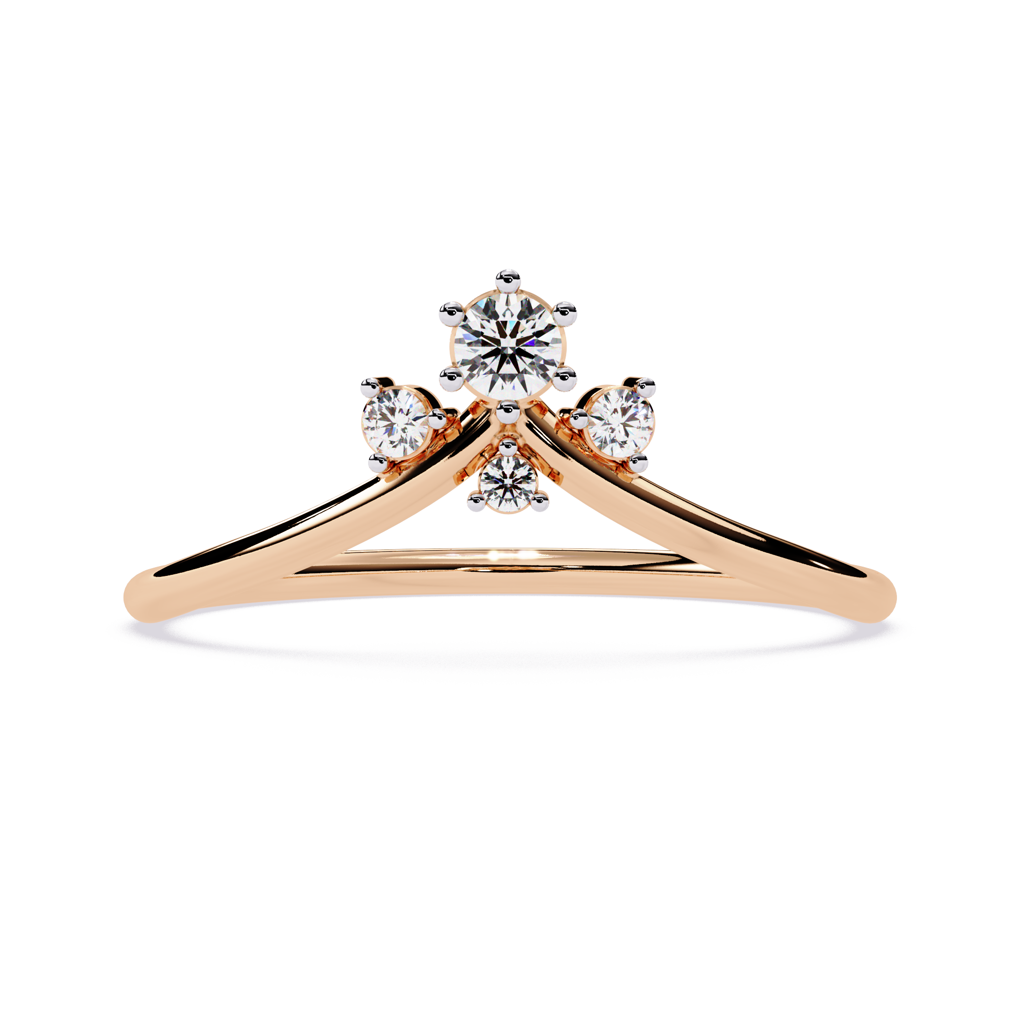Crown Diamond Ring – Lab Grown Cluster Minimalist Gold Promise Ring – Lustraa’s Minimalist Ring