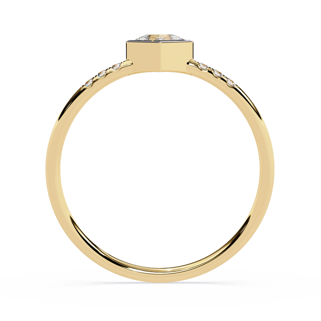 Princess Cut Diamond Ring – Lab Grown Bezel Set Pavé Minimalist Engagement Ring – Lustraa’s Minimalist Ring