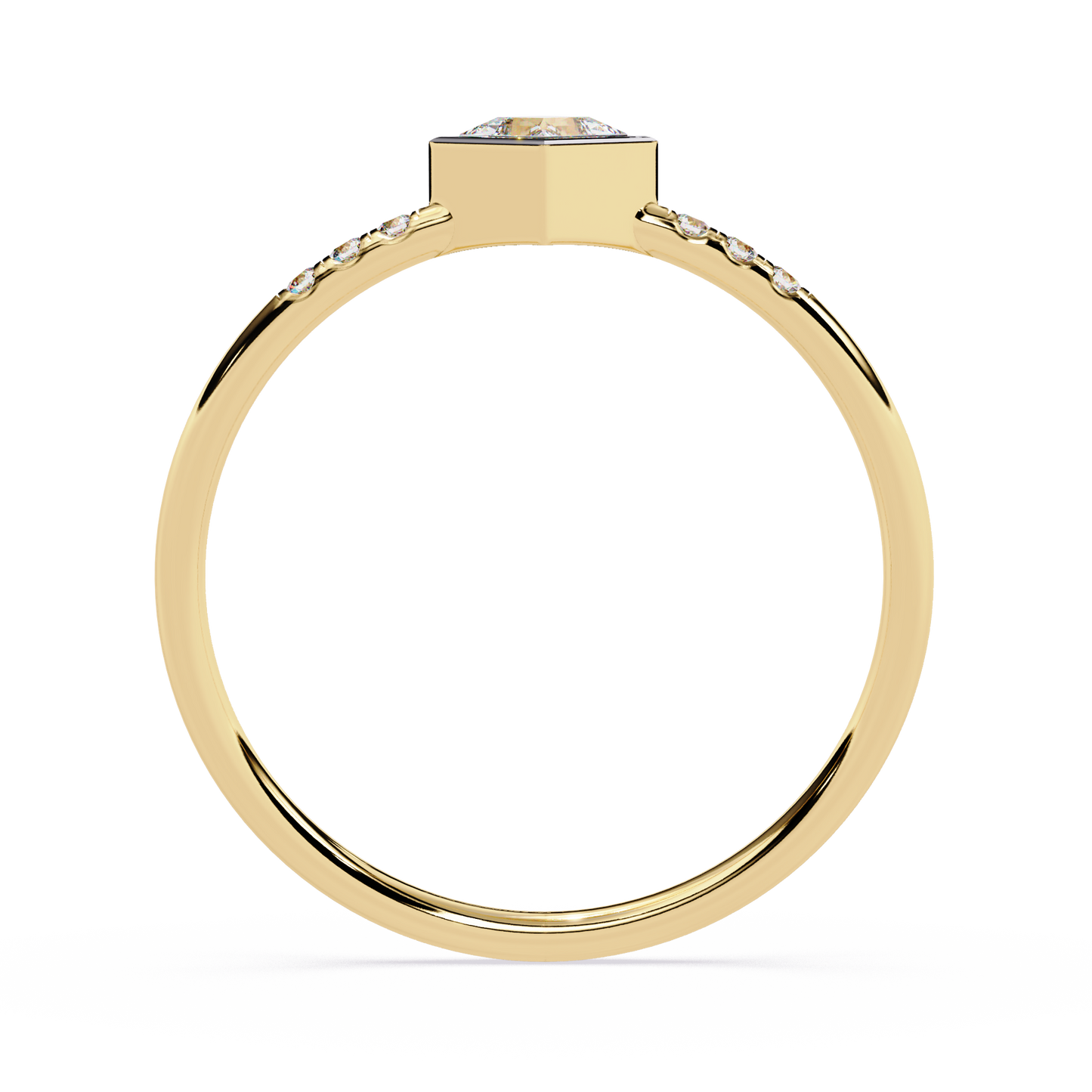 Princess Cut Lab Grown Diamond Ring| Bezel Set Pavé Band Ring | Minimalist Engagement Ring – Lustraa’s Minimalist Ring