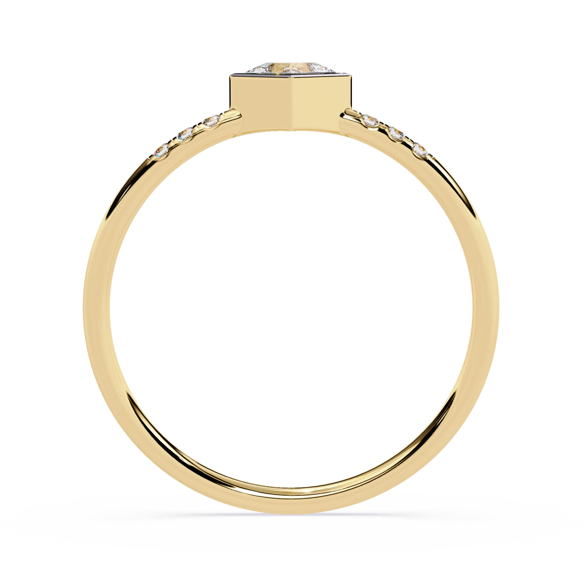 Princess Cut Diamond Ring – Lab Grown Bezel Set Pavé Minimalist Engagement Ring – Lustraa’s Minimalist Ring