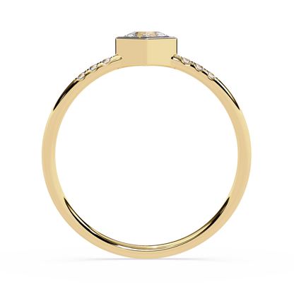 Princess Cut Lab Grown Diamond Ring| Bezel Set Pavé Band Ring | Minimalist Engagement Ring – Lustraa’s Minimalist Ring