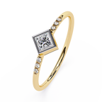 Princess Cut Diamond Ring – Lab Grown Bezel Set Pavé Minimalist Engagement Ring – Lustraa’s Minimalist Ring