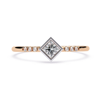 Princess Cut Diamond Ring – Lab Grown Bezel Set Pavé Minimalist Engagement Ring – Lustraa’s Minimalist Ring