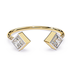 Princess Cut Diamond Ring – Lab Grown Open Adjustable Modern Minimalist Diamond Jewelry- Lustraa’s Open Band Ring