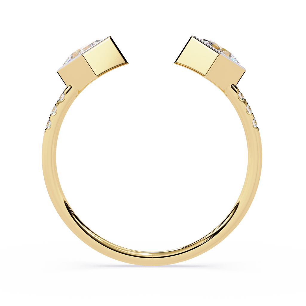 Princess Cut Diamond Ring – Lab Grown Open Adjustable Modern Minimalist Diamond Jewelry- Lustraa’s Open Band Ring