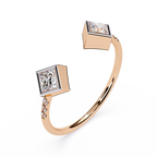 Princess Cut Diamond Ring – Lab Grown Open Adjustable Modern Minimalist Diamond Jewelry- Lustraa’s Open Band Ring