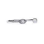 Marquise Cut Open Diamond Ring – Lab Grown Marquise Diamond Adjustable Ring – Modern Minimalist Stackable Ring – Lustraa’s Open Band Ring