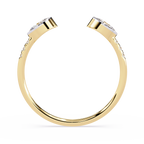 Marquise Cut Open Diamond Ring – Lab Grown Marquise Diamond Adjustable Ring – Modern Minimalist Stackable Ring – Lustraa’s Open Band Ring