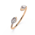 Marquise Cut Open Diamond Ring – Lab Grown Marquise Diamond Adjustable Ring – Modern Minimalist Stackable Ring – Lustraa’s Open Band Ring