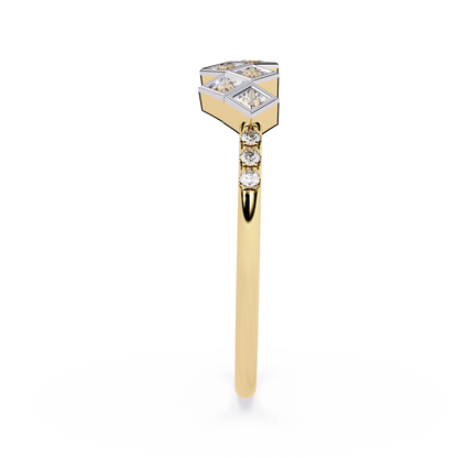 Geometric Princess Cut Half Eternity Diamond Ring | Lab Grown Princess Diamond Cluster Ring | Modern Diamond Statement Ring– Lustraa’s Eternity Ring