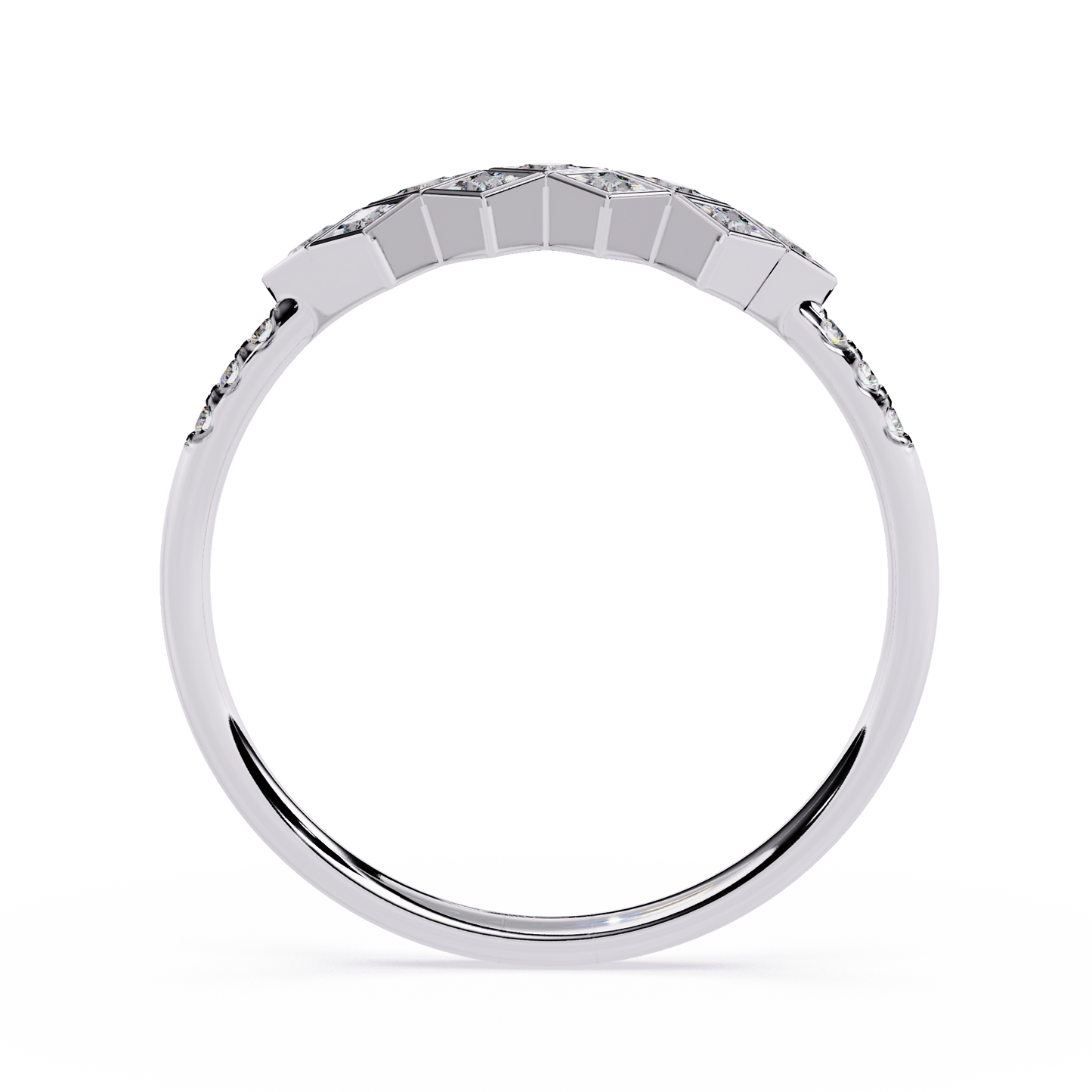 Geometric Princess Cut Half Eternity Diamond Ring | Lab Grown Princess Diamond Cluster Ring | Modern Diamond Statement Ring– Lustraa’s Eternity Ring