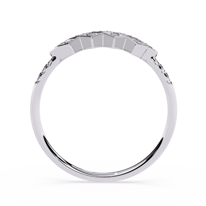 Geometric Princess Cut Half Eternity Diamond Ring | Lab Grown Princess Diamond Cluster Ring | Modern Diamond Statement Ring– Lustraa’s Eternity Ring
