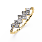 Geometric Diamond Ring – Lab Grown Princess Cut Half Eternity Cluster Modern Statement Ring– Lustraa’s Eternity Ring