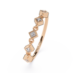 Geometric Diamond Ring – Lab Grown Princess Cut Gold Chain Modern Stackable Linked Ring-Lustraa’s Stackable Ring