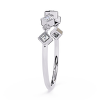 Geometric Diamond Ring – Lab Grown Princess Cut Gold Chain Modern Stackable Linked Ring-Lustraa’s Stackable Ring