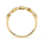 Geometric Diamond Ring – Lab Grown Princess Cut Gold Chain Modern Stackable Linked Ring-Lustraa’s Stackable Ring