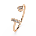 Open Diamond Ring – Lab Grown Princess Cut Pavé Geometric Modern Stackable Gold Ring- Lustraa’s Open Band Ring
