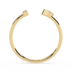 Open Diamond Ring – Lab Grown Princess Cut Pavé Geometric Modern Stackable Gold Ring- Lustraa’s Open Band Ring