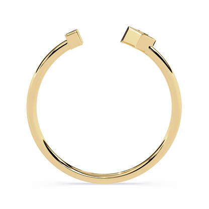 Open Geometric Diamond | Lab Grown Princess Cut & Pavé Diamond Ring | Modern Open Stackable Ring- Lustraa’s Open Band Ring