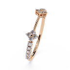 Floral Diamond Ring – Lab Grown Half Eternity Stackable Beaded Diamond Band -Lustraa’s Floral Ring