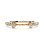 Floral Diamond Ring – Lab Grown Half Eternity Stackable Beaded Diamond Band -Lustraa’s Floral Ring