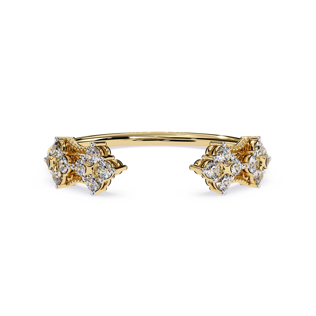 Floral Diamond Ring – Lab Grown Open Vintage Inspired Statement Adjustable Unique Diamond Ring – Lustraa’s Floral Ring