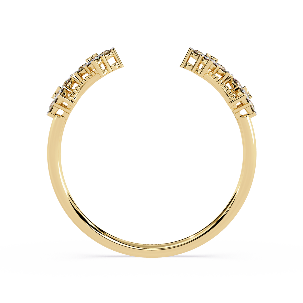 Floral Diamond Ring – Lab Grown Open Vintage Inspired Statement Adjustable Unique Diamond Ring – Lustraa’s Floral Ring