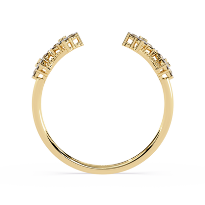 Floral Open Diamond Ring | Lab Grown Diamond Vintage Inspired Statement Ring | Unique Adjustable Diamond Ring -Lustraa’s Floral Ring