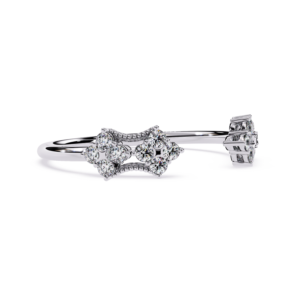 Floral Diamond Ring – Lab Grown Open Vintage Inspired Statement Adjustable Unique Diamond Ring – Lustraa’s Floral Ring