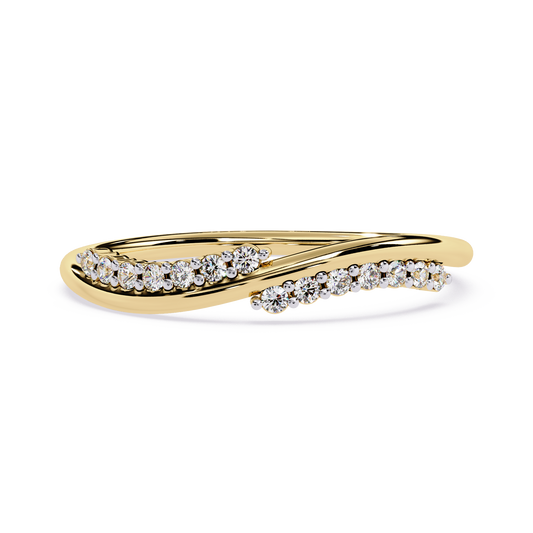 Minimalist Diamond Curve Statement Ring– Dainty Crossover Design for Women – Lustraa’s Minimalist Ring