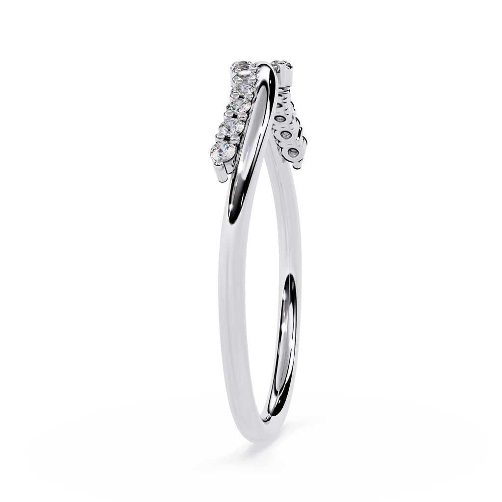 Diamond Ring – Minimalist Curved Statement Dainty Crossover Design for Women – Lustraa’s Minimalist Ring