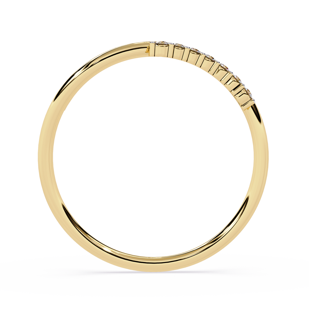 Diamond Ring – Minimalist Curved Statement Dainty Crossover Design for Women – Lustraa’s Minimalist Ring