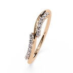 Diamond Ring – Minimalist Curved Statement Dainty Crossover Design for Women – Lustraa’s Minimalist Ring