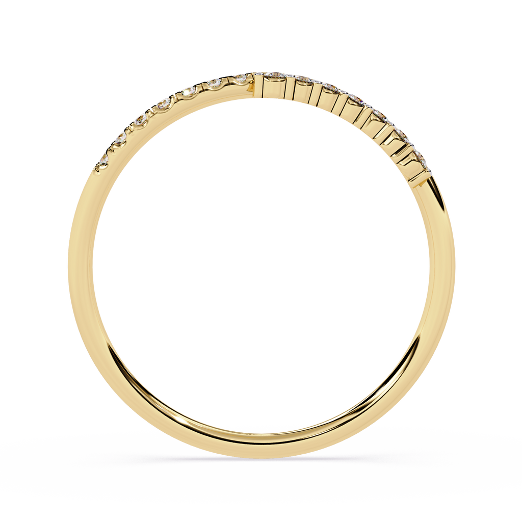 Minimalist Pavé Diamond Curve Ring – Dainty Statement Band – Lustraa’s Minimalist Ring