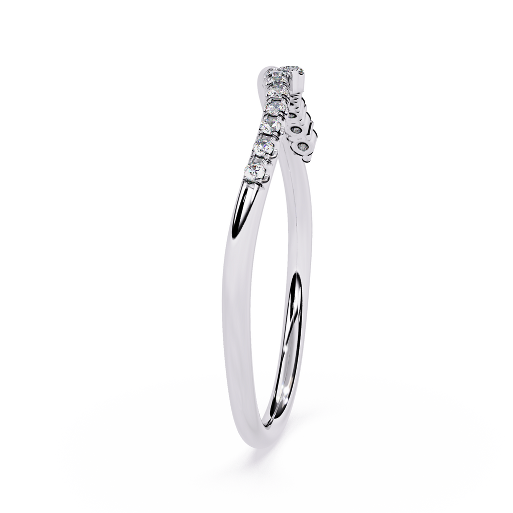 Minimalist Pavé Diamond Curve Ring – Dainty Statement Band – Lustraa’s Minimalist Ring