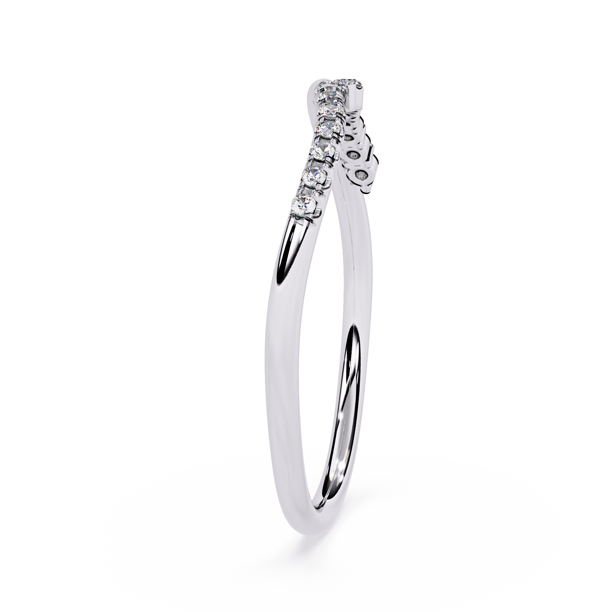 Minimalist Pavé Diamond Curve Ring – Dainty Statement Band – Lustraa’s Minimalist Ring