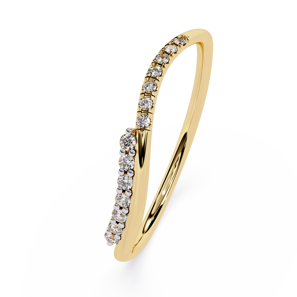 Minimalist Pavé Diamond Curve Ring – Dainty Statement Band – Lustraa’s Minimalist Ring