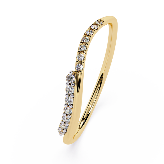 Minimalist Pavé Diamond Curve Ring– Dainty Statement Band – Lustraa’s Minimalist Ring