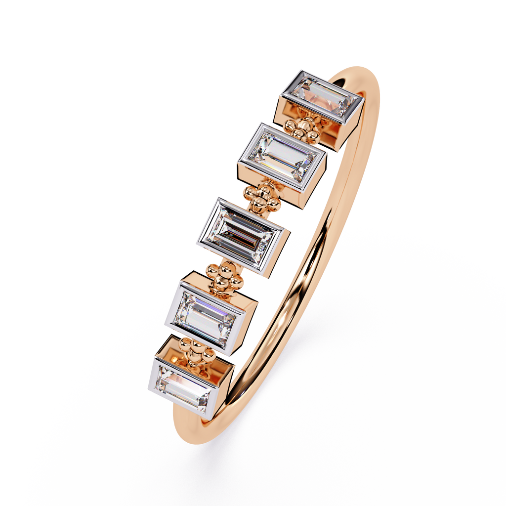 Baguette Diamond Ring – Modern Geometric Statement Band – Lustraa’s Minimalist Ring