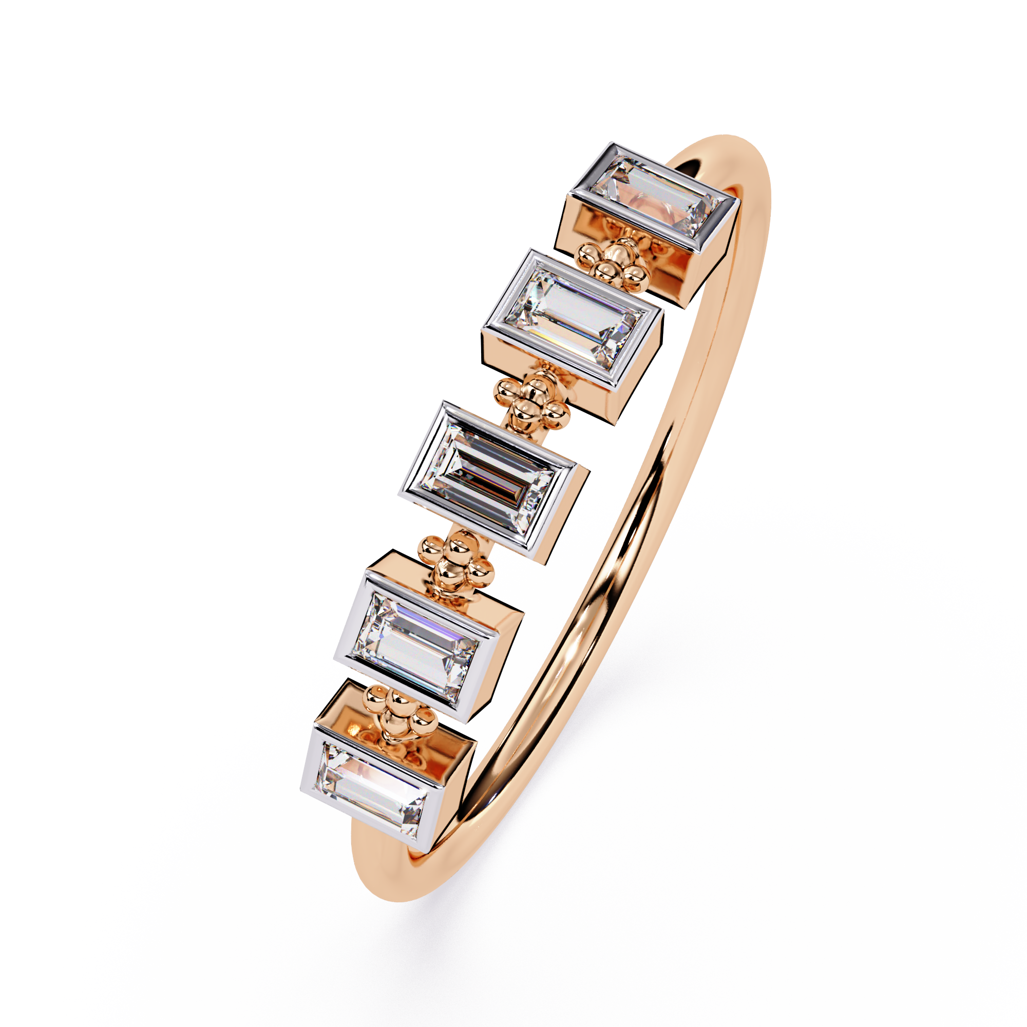 Baguette Diamond Ring – Modern Geometric Statement Band – Lustraa’s Minimalist Ring